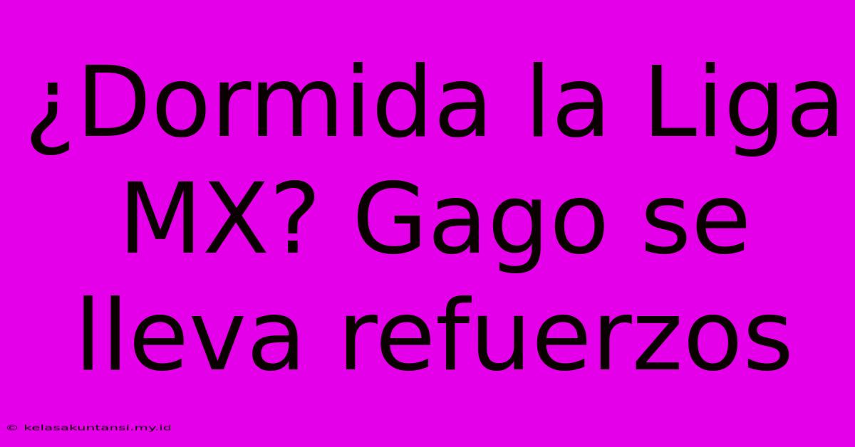 ¿Dormida La Liga MX? Gago Se Lleva Refuerzos