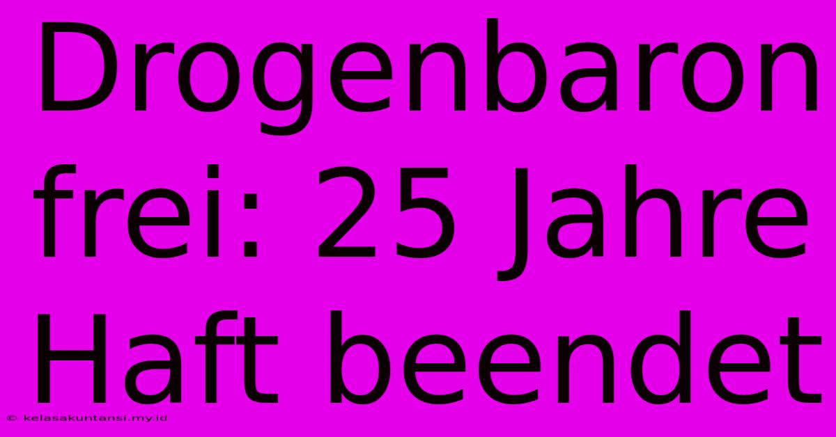 Drogenbaron Frei: 25 Jahre Haft Beendet