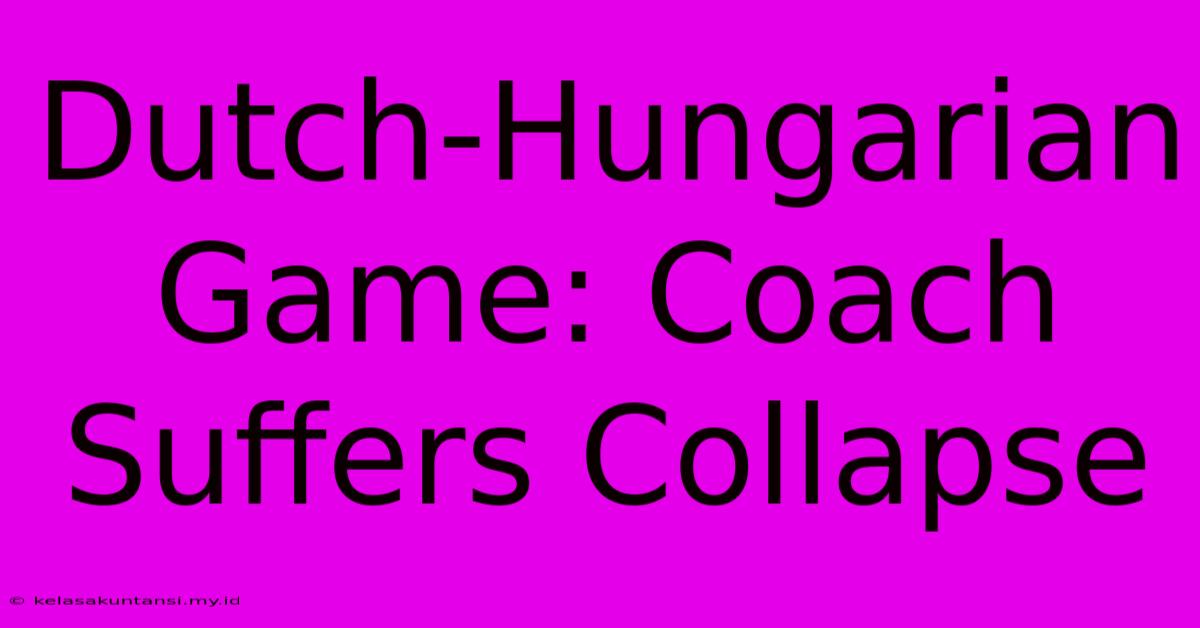 Dutch-Hungarian Game: Coach Suffers Collapse