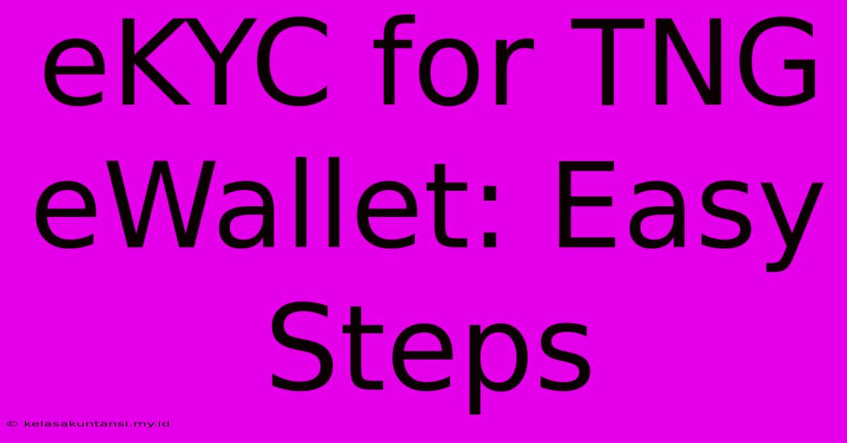 EKYC For TNG EWallet: Easy Steps