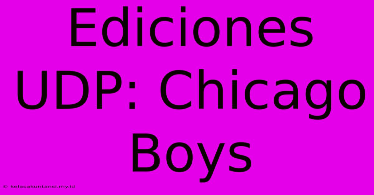 Ediciones UDP: Chicago Boys