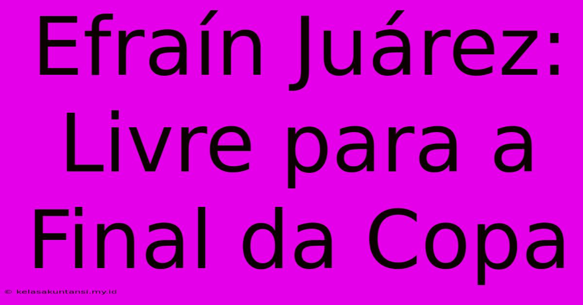 Efraín Juárez: Livre Para A Final Da Copa