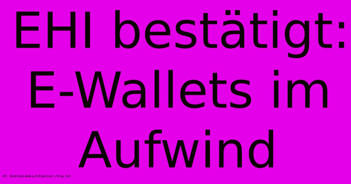 EHI Bestätigt: E-Wallets Im Aufwind