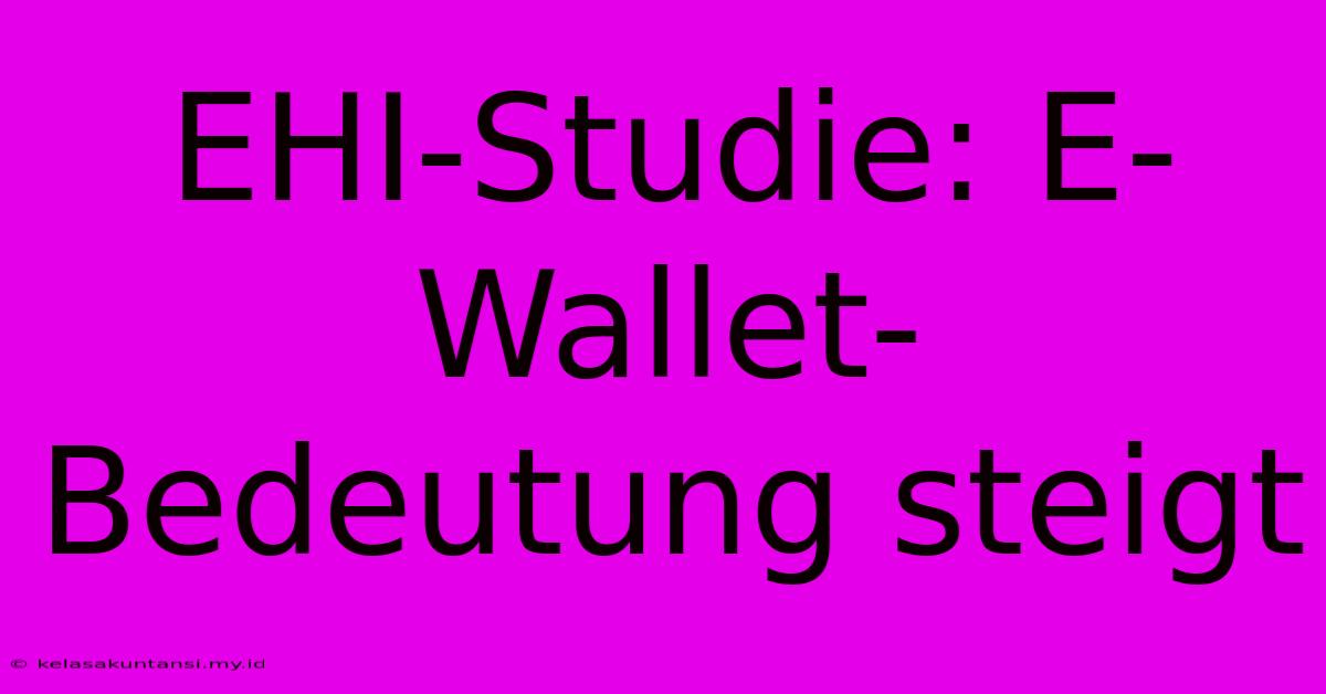 EHI-Studie: E-Wallet-Bedeutung Steigt