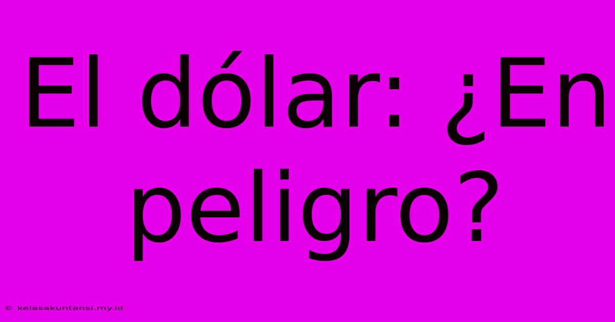 El Dólar: ¿En Peligro?