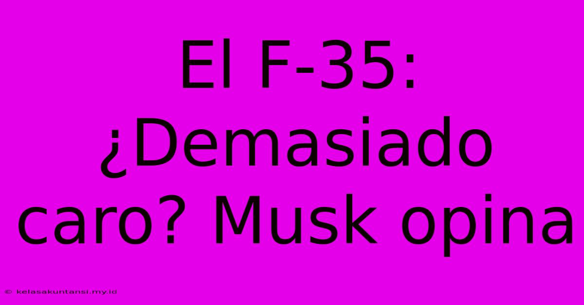 El F-35: ¿Demasiado Caro? Musk Opina