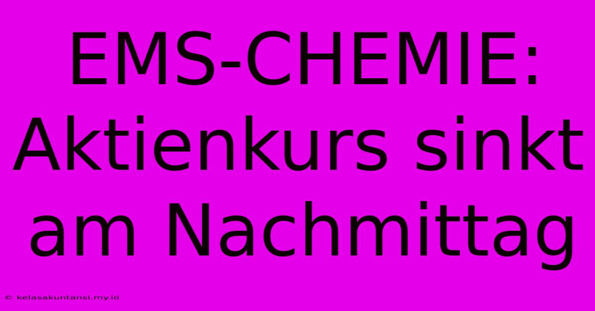 EMS-CHEMIE: Aktienkurs Sinkt Am Nachmittag