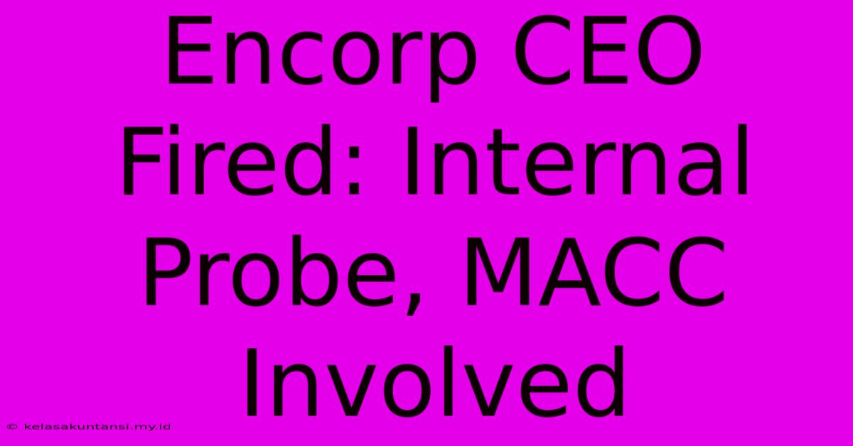 Encorp CEO Fired: Internal Probe, MACC Involved