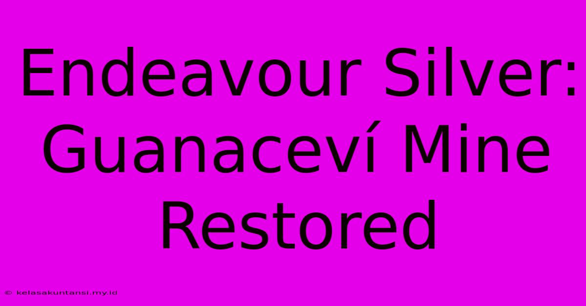 Endeavour Silver: Guanaceví Mine Restored