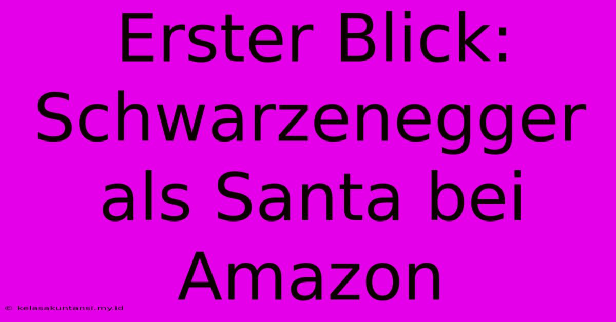 Erster Blick: Schwarzenegger Als Santa Bei Amazon