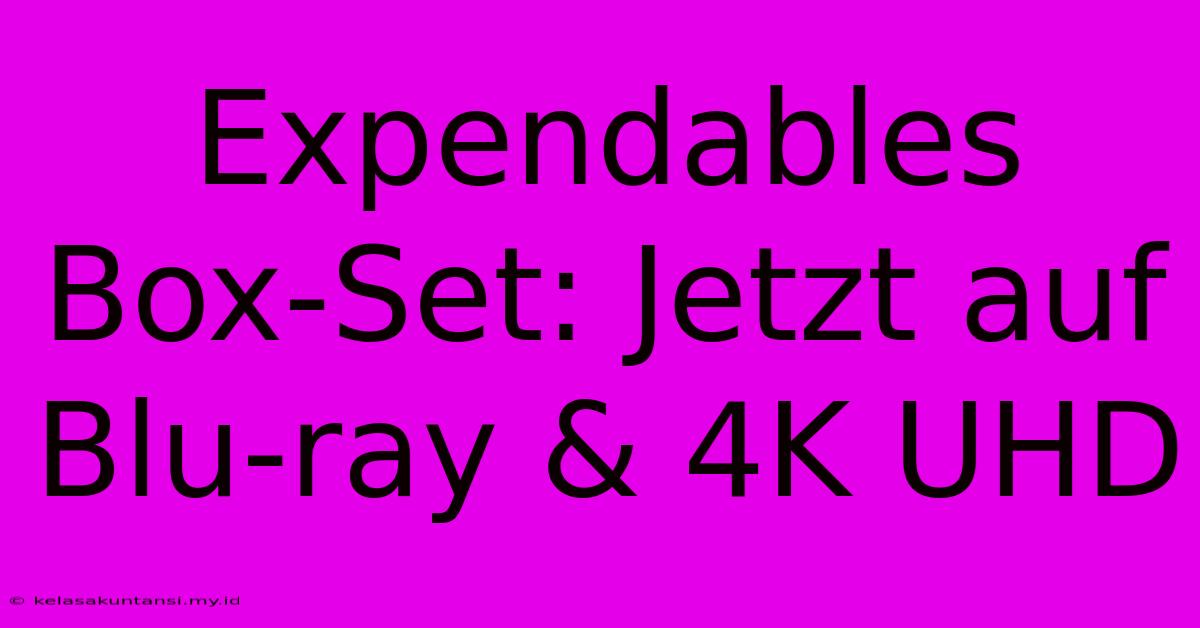 Expendables Box-Set: Jetzt Auf Blu-ray & 4K UHD