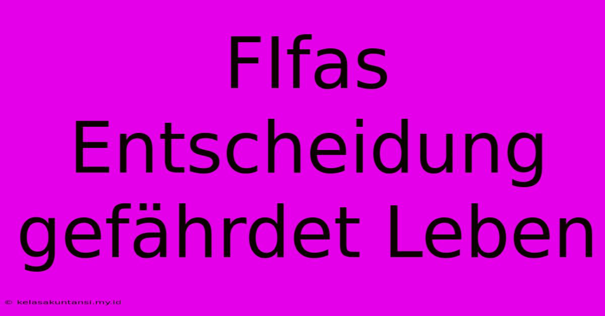 FIfas Entscheidung Gefährdet Leben