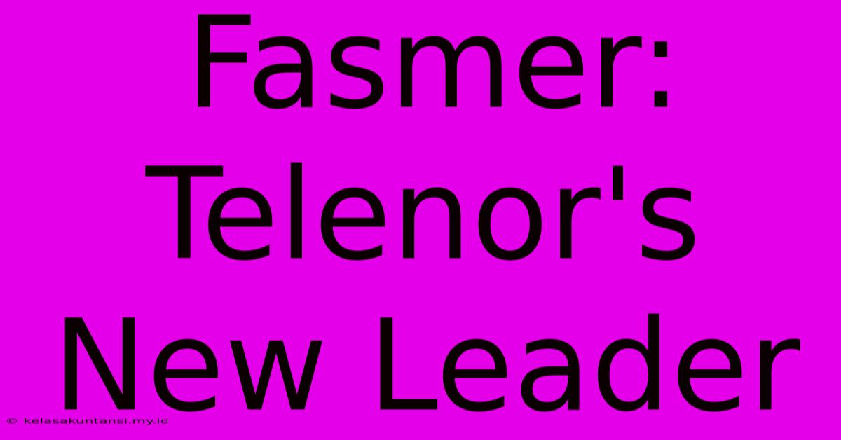 Fasmer: Telenor's New Leader