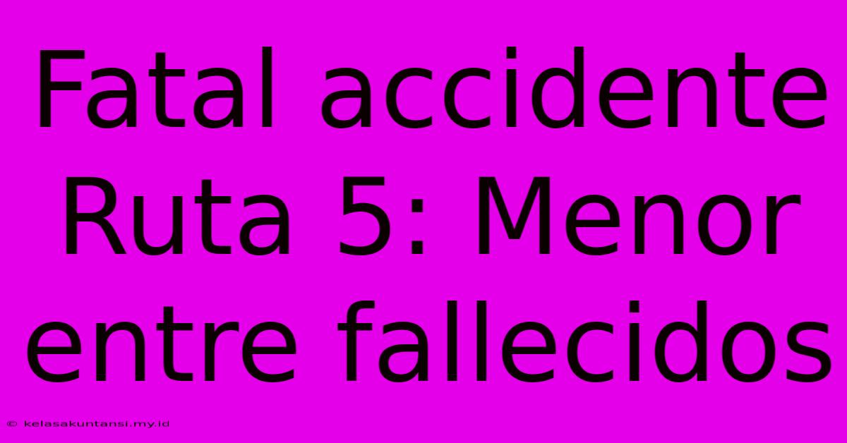 Fatal Accidente Ruta 5: Menor Entre Fallecidos