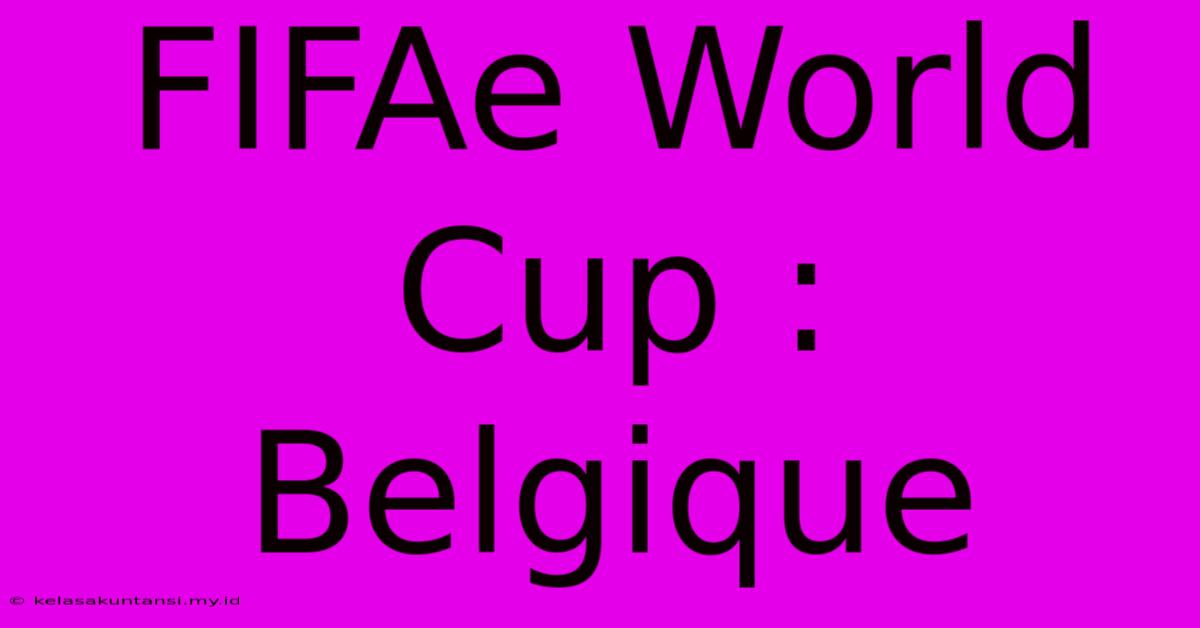 FIFAe World Cup :  Belgique