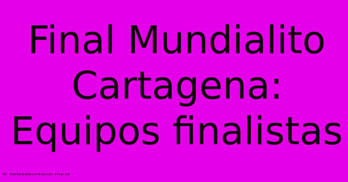 Final Mundialito Cartagena: Equipos Finalistas