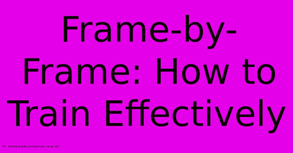 Frame-by-Frame: How To Train Effectively