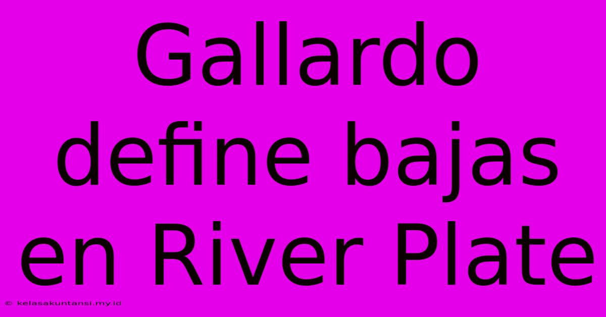 Gallardo Define Bajas En River Plate