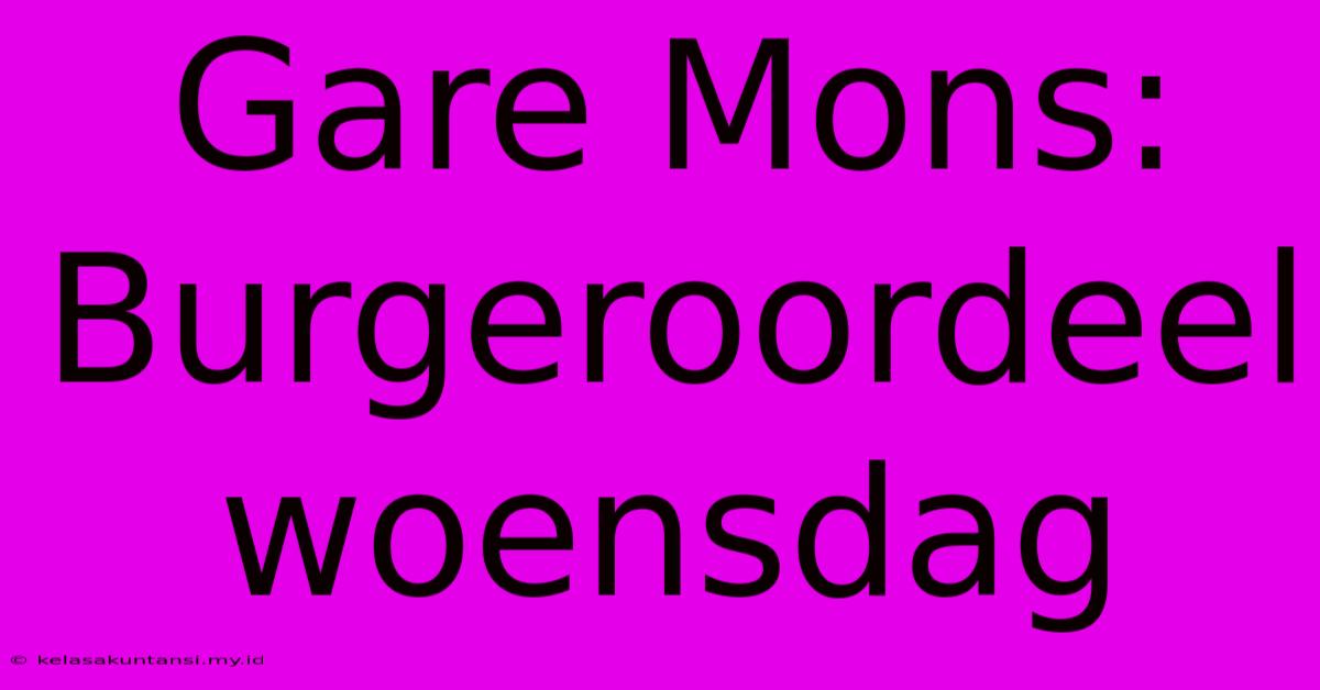 Gare Mons: Burgeroordeel Woensdag