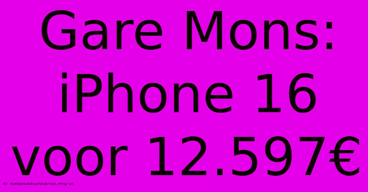 Gare Mons: IPhone 16 Voor 12.597€