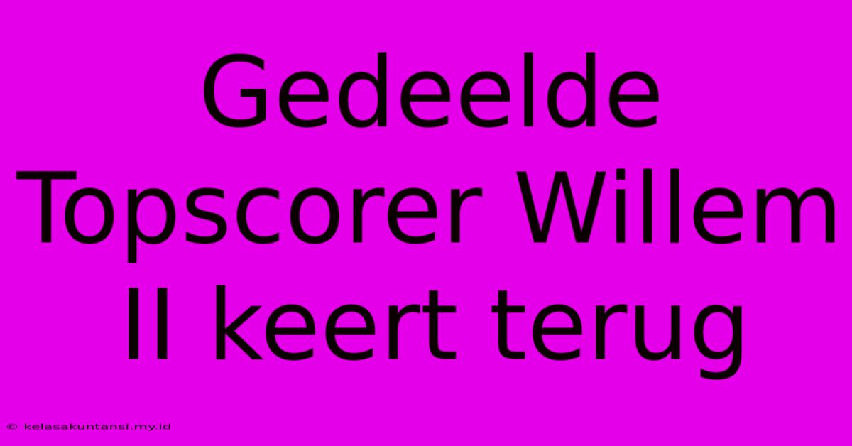 Gedeelde Topscorer Willem II Keert Terug