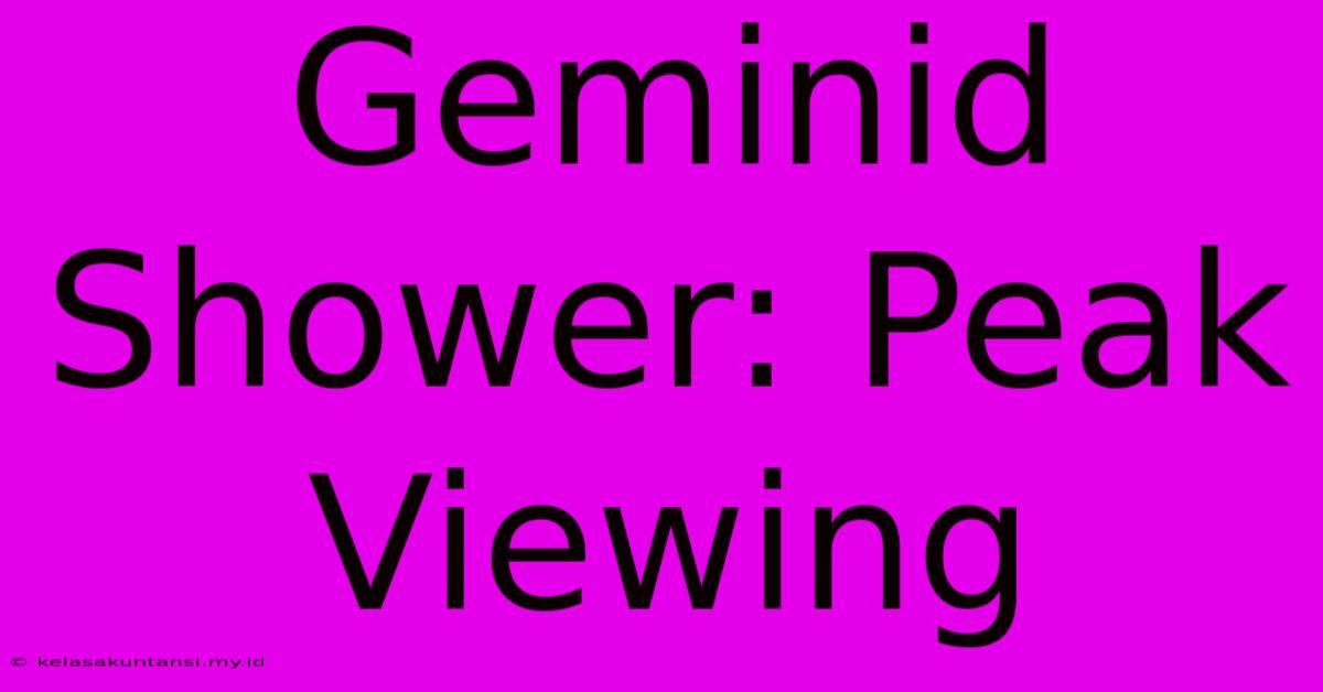 Geminid Shower: Peak Viewing