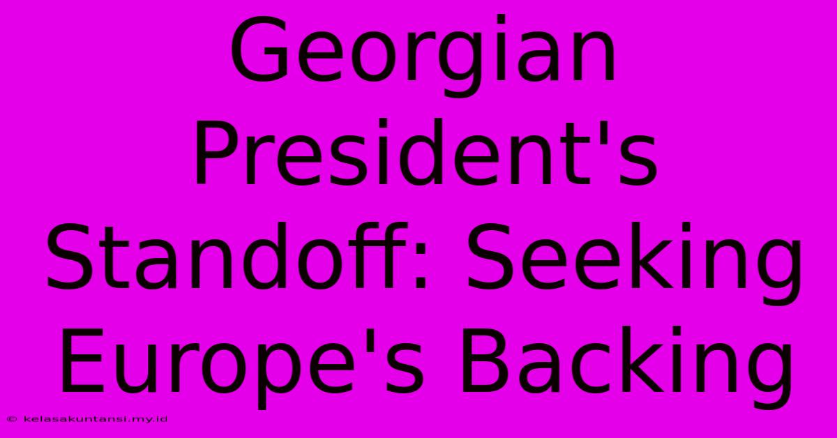 Georgian President's Standoff: Seeking Europe's Backing