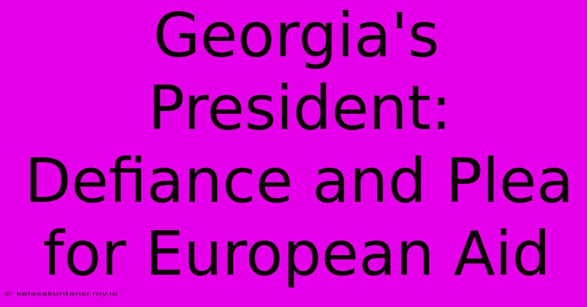 Georgia's President: Defiance And Plea For European Aid