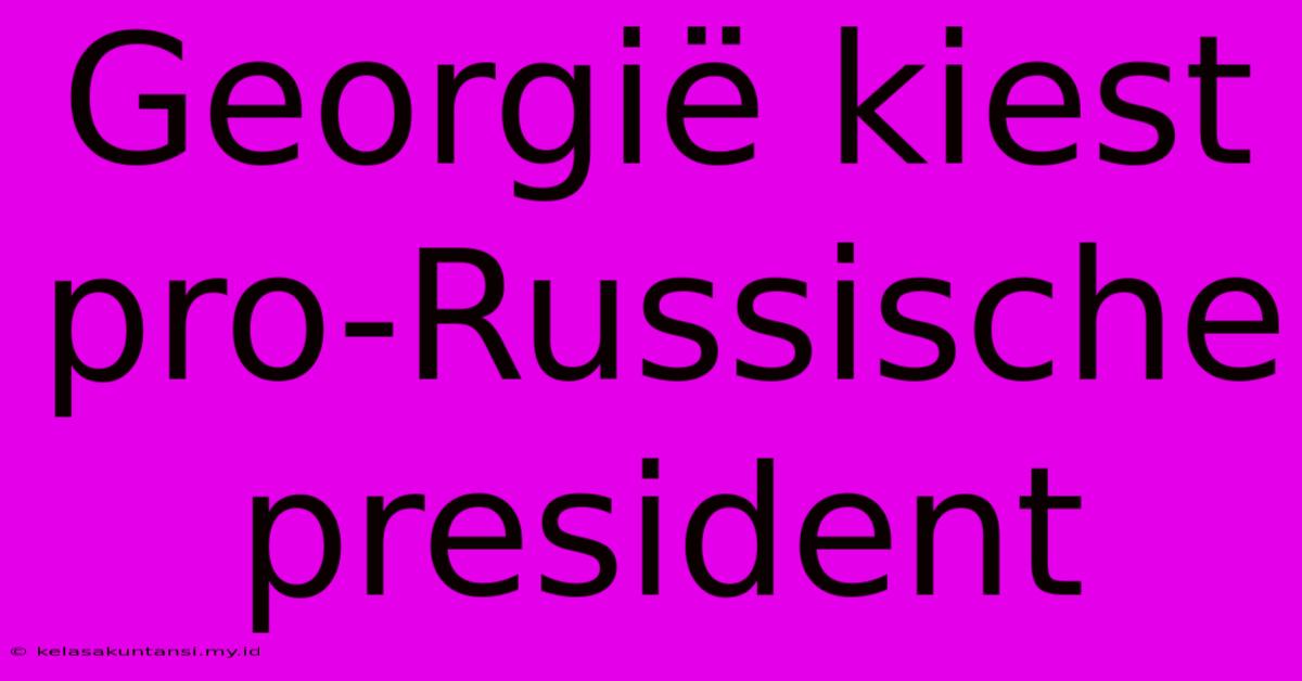 Georgië Kiest Pro-Russische President