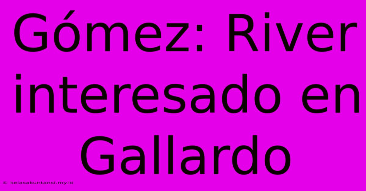 Gómez: River Interesado En Gallardo