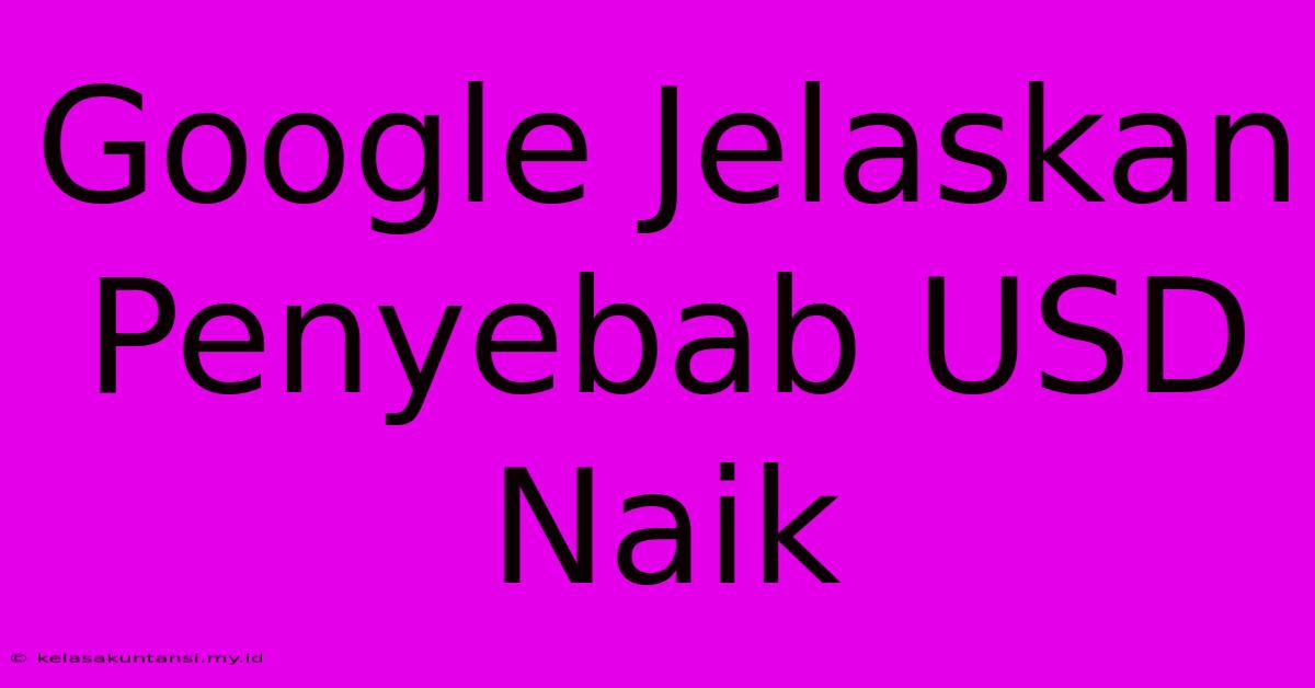 Google Jelaskan Penyebab USD Naik