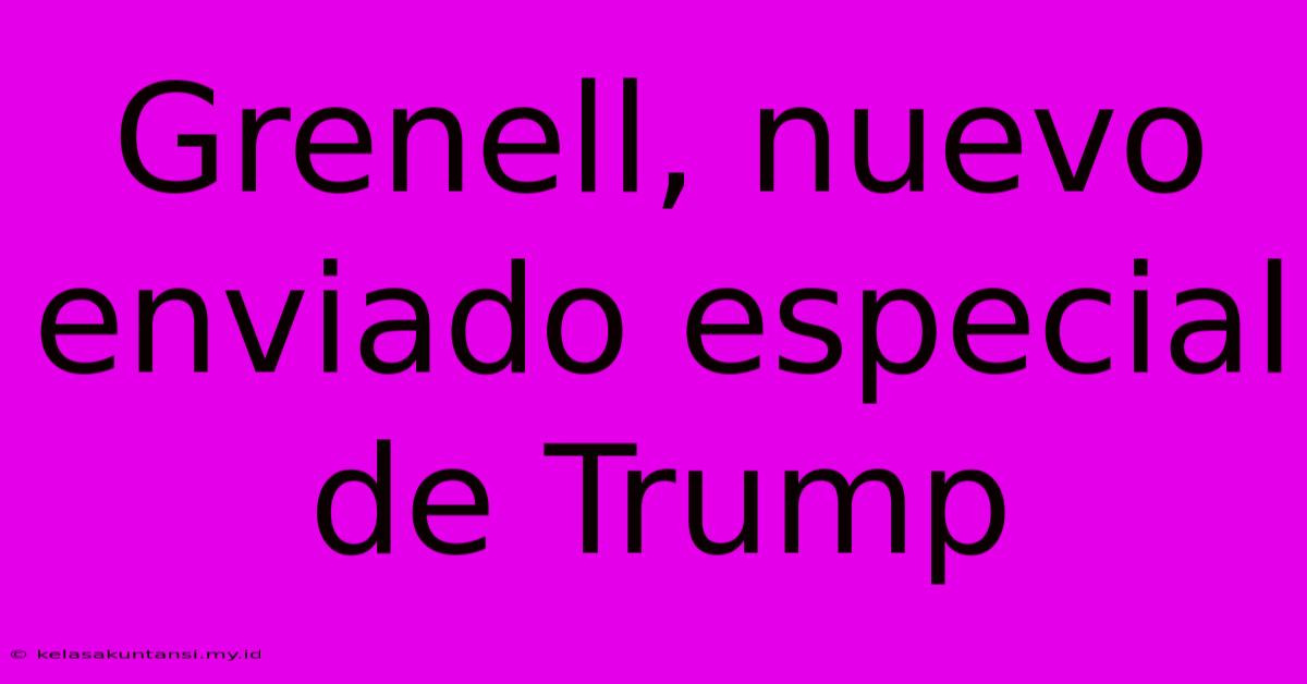 Grenell, Nuevo Enviado Especial De Trump