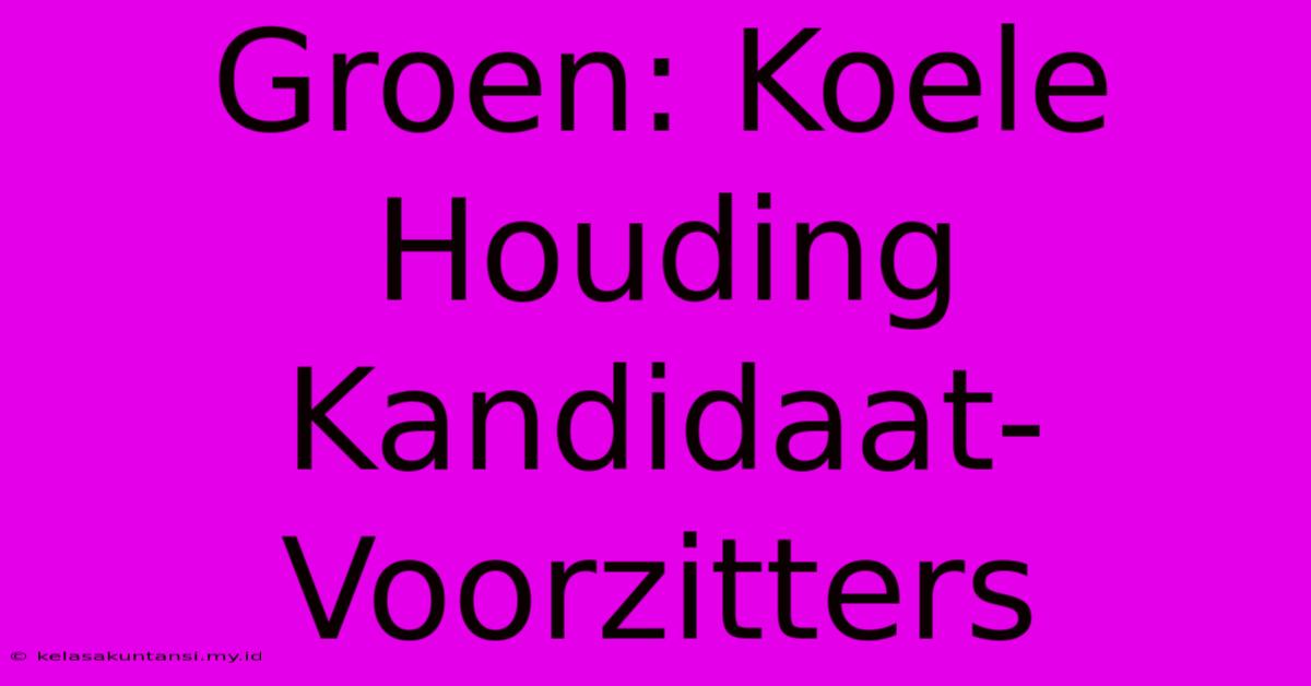 Groen: Koele Houding Kandidaat-Voorzitters