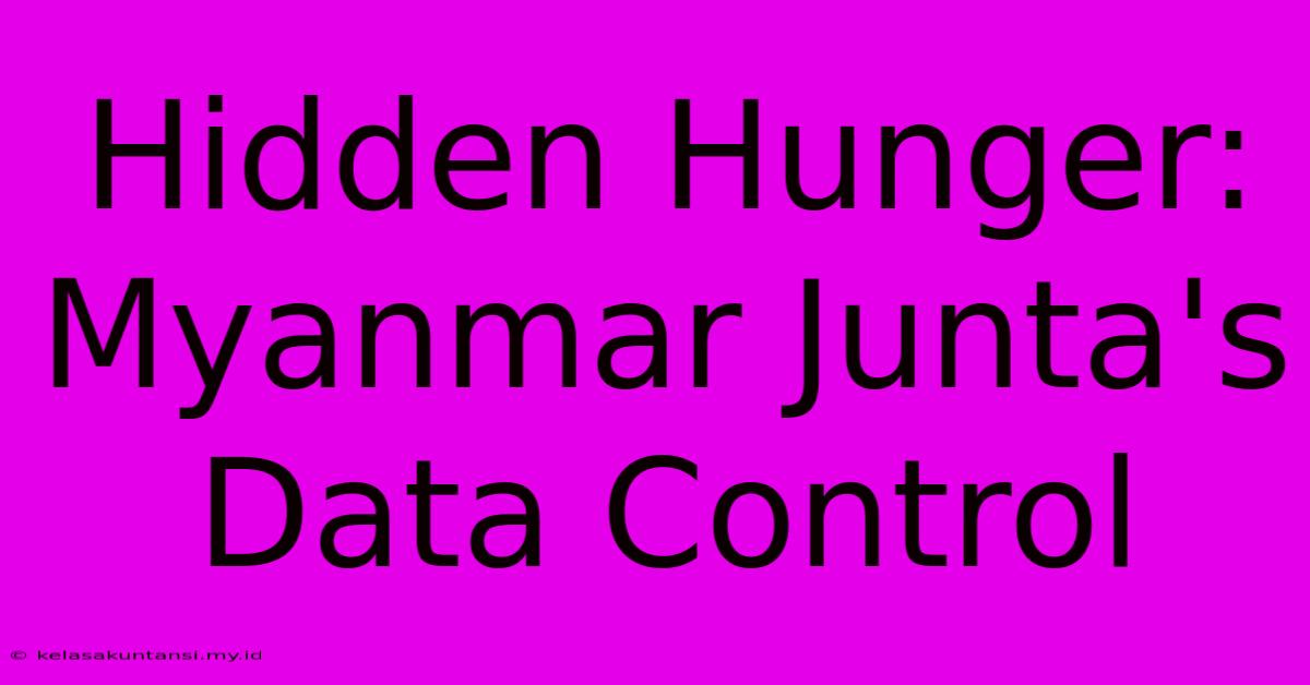 Hidden Hunger: Myanmar Junta's Data Control