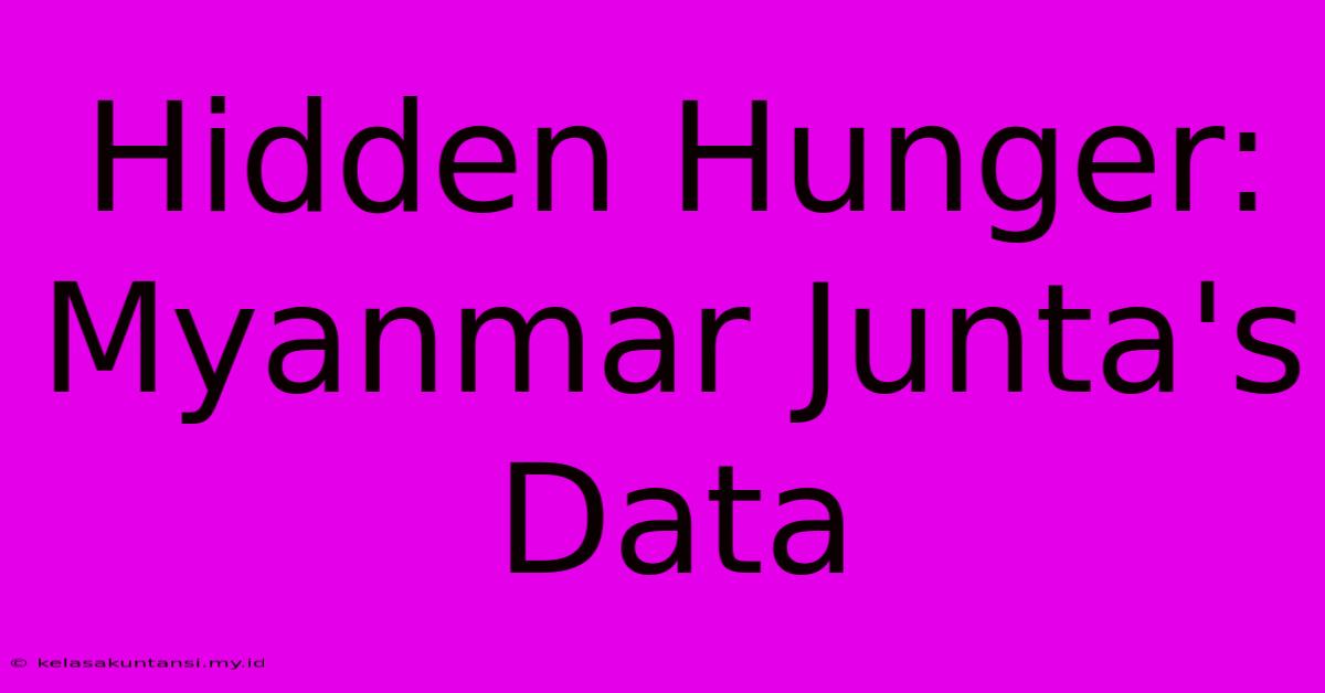 Hidden Hunger: Myanmar Junta's Data