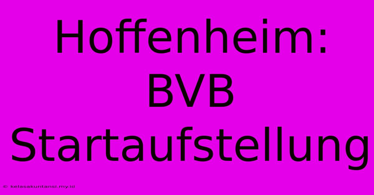 Hoffenheim:  BVB Startaufstellung