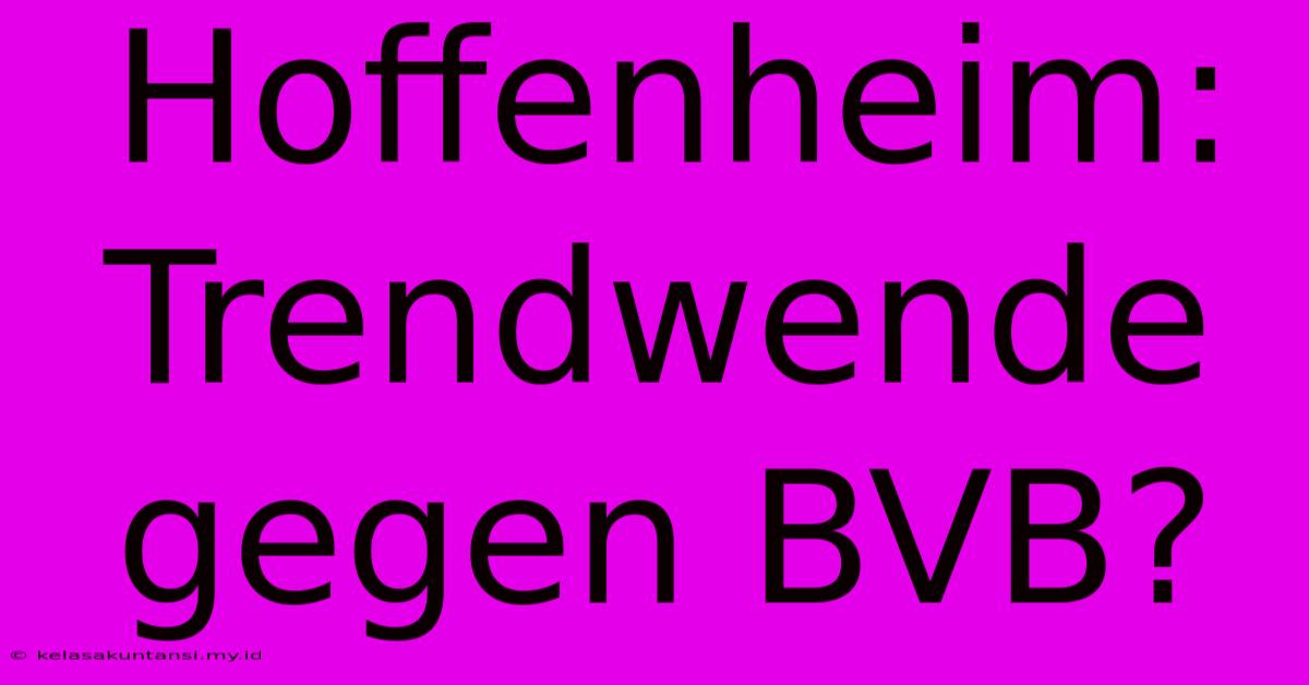 Hoffenheim: Trendwende Gegen BVB?