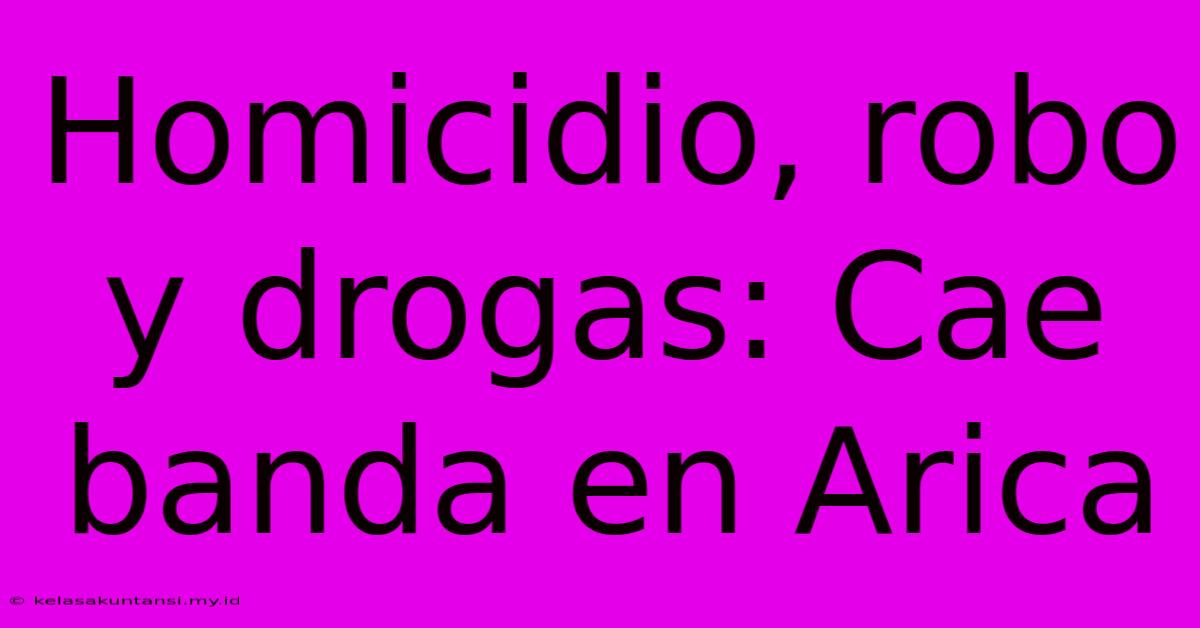 Homicidio, Robo Y Drogas: Cae Banda En Arica