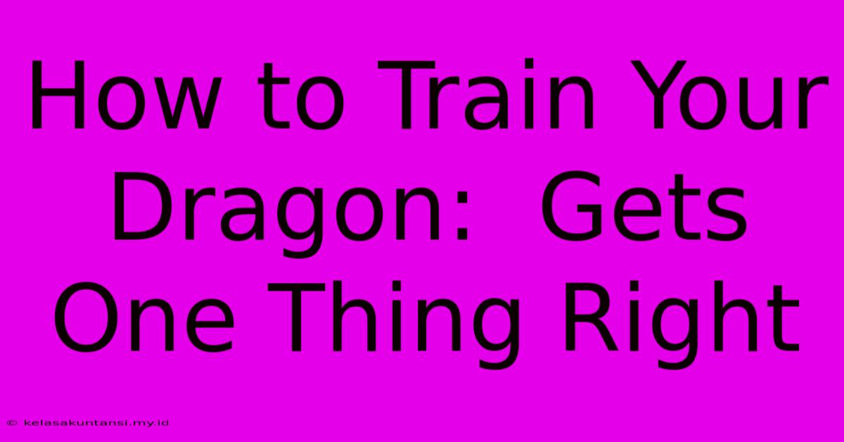 How To Train Your Dragon:  Gets One Thing Right