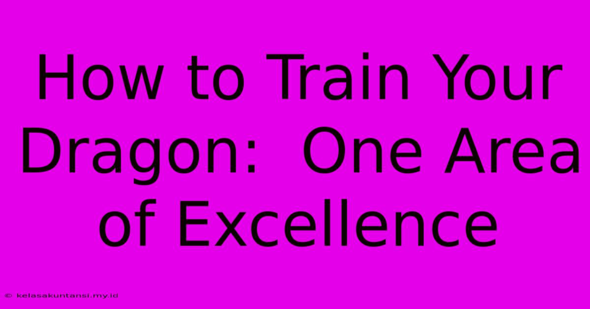 How To Train Your Dragon:  One Area Of Excellence