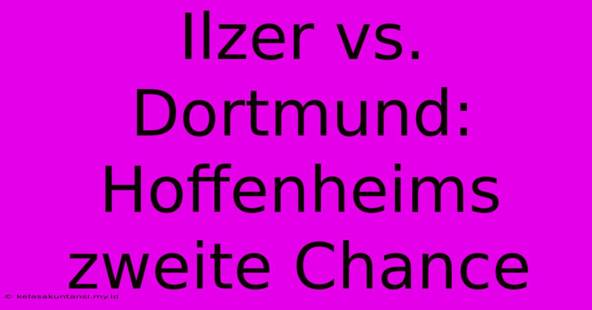 Ilzer Vs. Dortmund: Hoffenheims Zweite Chance