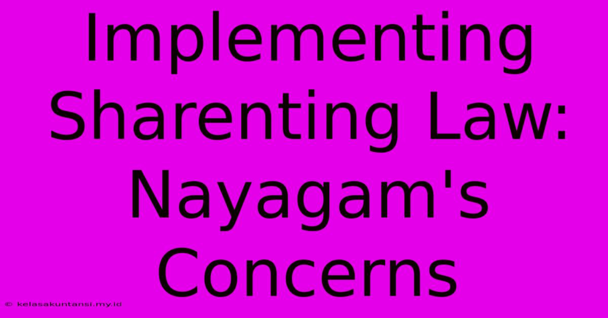 Implementing Sharenting Law: Nayagam's Concerns