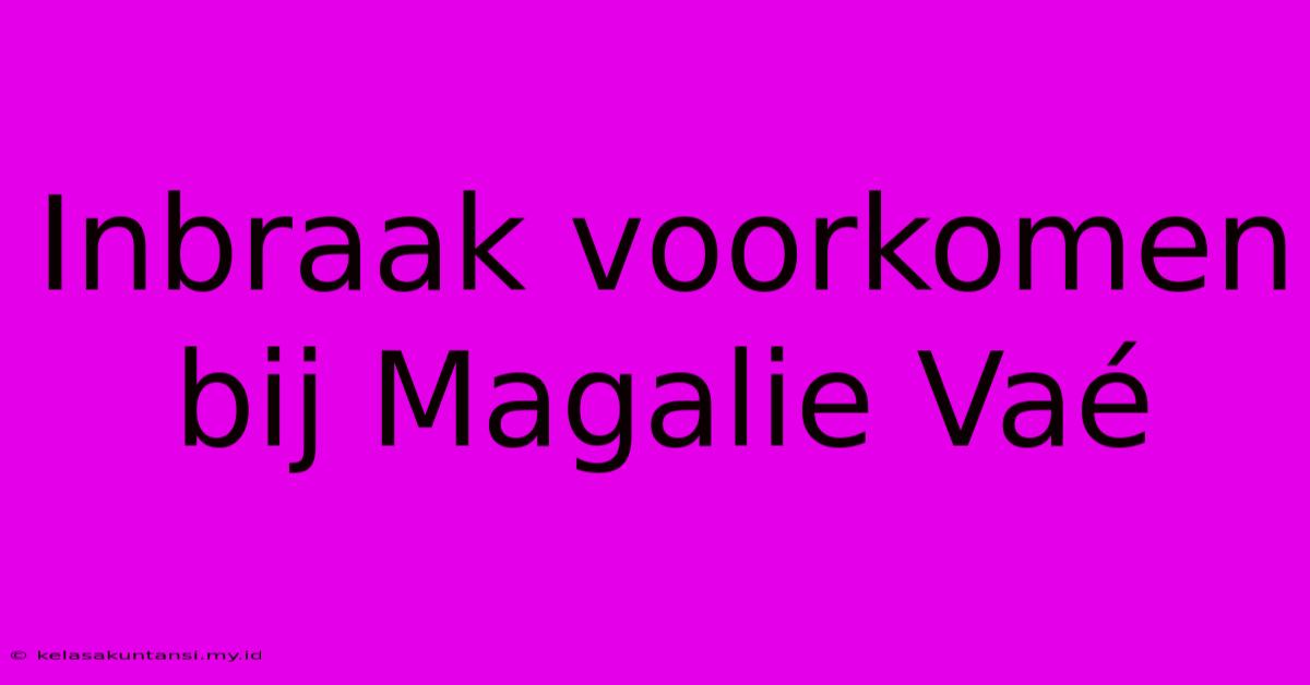 Inbraak Voorkomen Bij Magalie Vaé