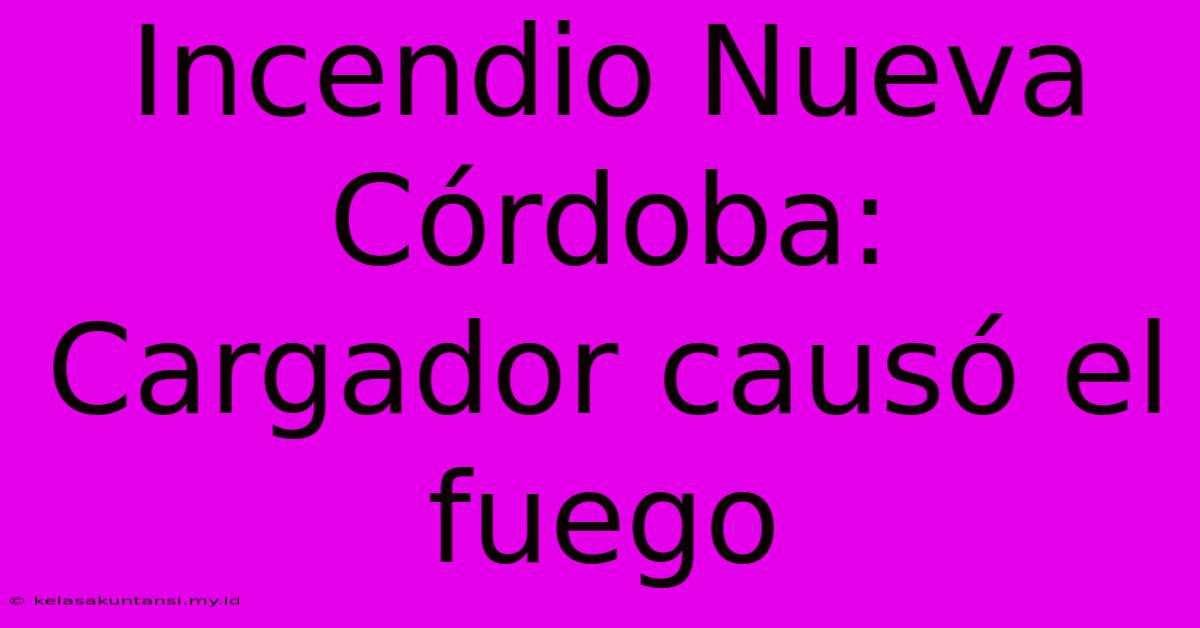 Incendio Nueva Córdoba: Cargador Causó El Fuego