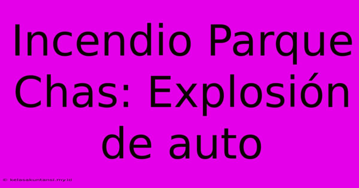 Incendio Parque Chas: Explosión De Auto