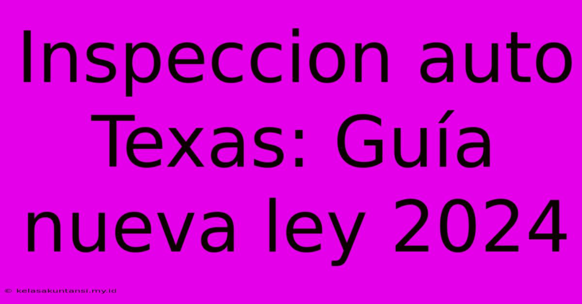 Inspeccion Auto Texas: Guía Nueva Ley 2024