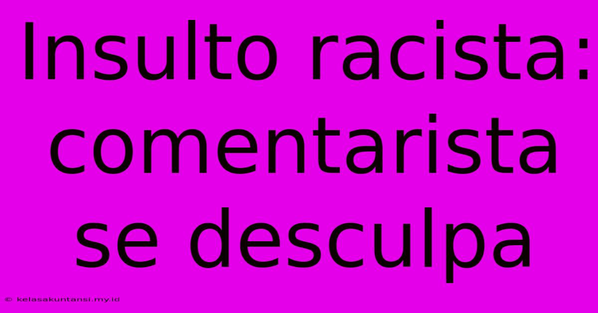 Insulto Racista: Comentarista Se Desculpa