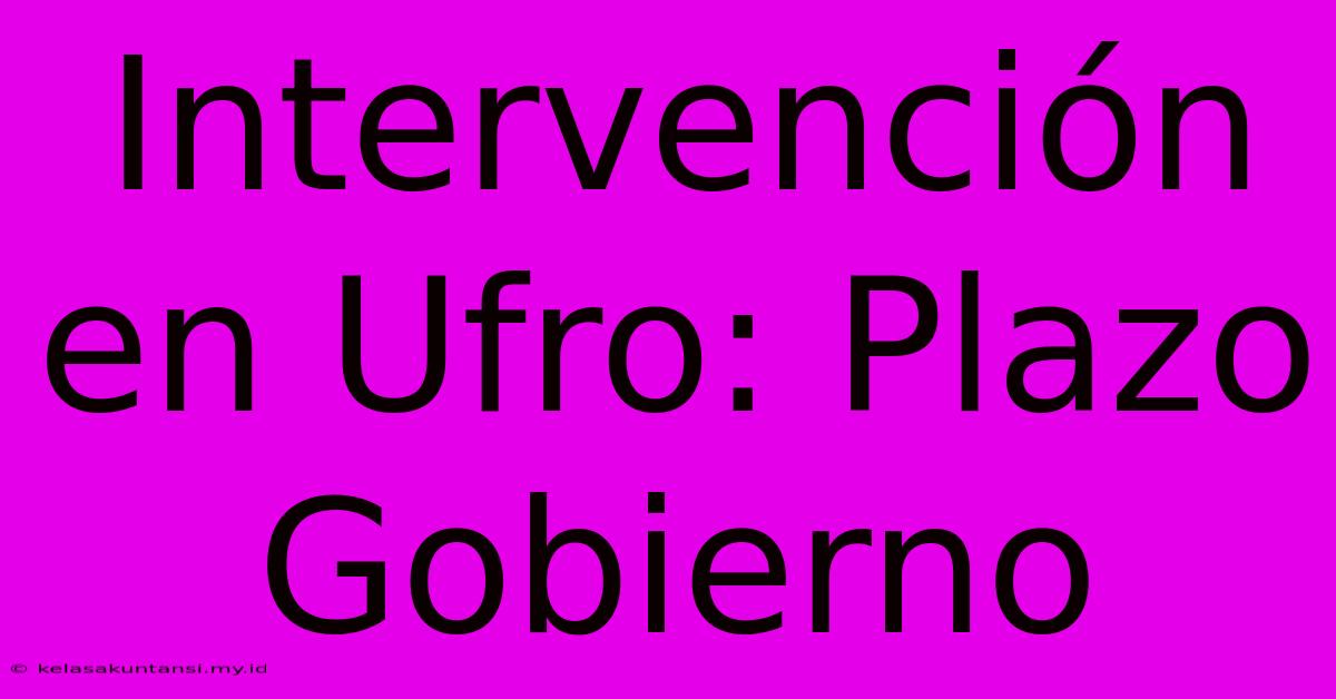 Intervención En Ufro: Plazo Gobierno