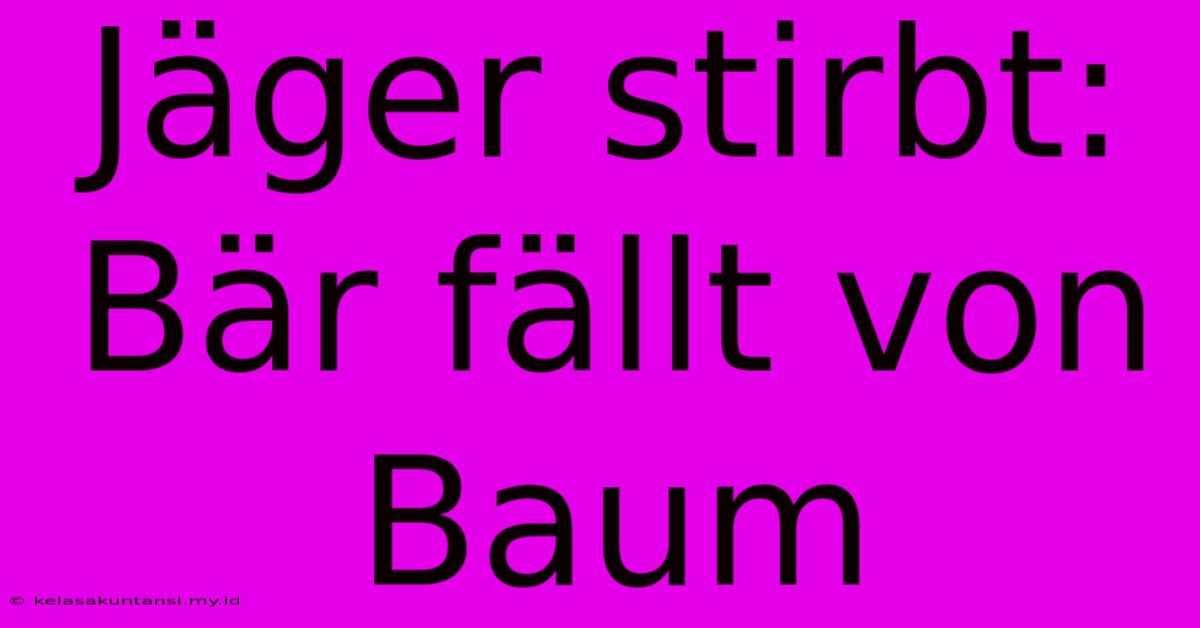 Jäger Stirbt: Bär Fällt Von Baum