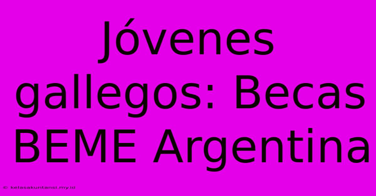 Jóvenes Gallegos: Becas BEME Argentina